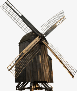 欧式建筑房屋风车木屋高清图片