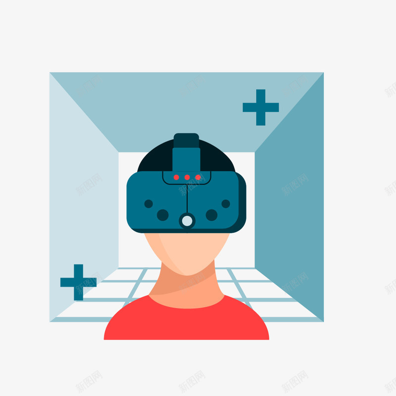 体验VR技术png免抠素材_新图网 https://ixintu.com VR VR世界 体验 扁平化 技术 科技