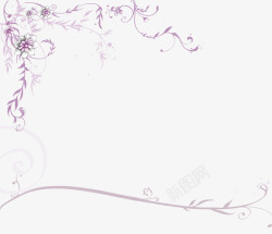 紫色半透明创意花纹插画紫色花边高清图片