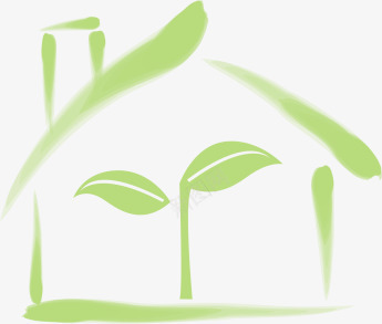 绿色树叶房屋创意png免抠素材_新图网 https://ixintu.com 创意 房屋 树叶 绿色