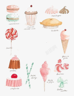 冰淇淋杯卡通手绘甜点高清图片