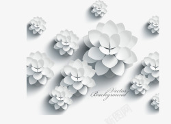 漂浮白色莲花矢量图素材