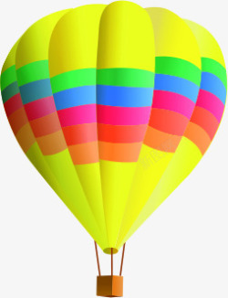 卡通彩虹彩色热气球素材
