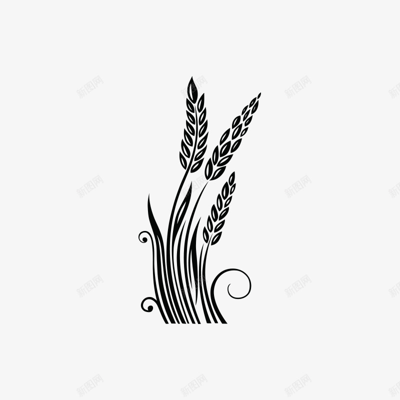 小麦子png免抠素材_新图网 https://ixintu.com 剪影 卡通小麦 小麦 插画 麦子 麦穗 黑色