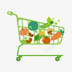 环保蔬菜购物车水果高清图片