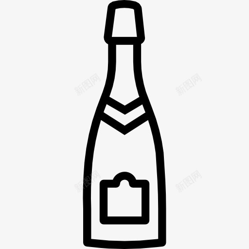 香槟图标png_新图网 https://ixintu.com 庆典 方 瓶 酒精 酒精饮料 食品 食品和餐厅 香槟酒