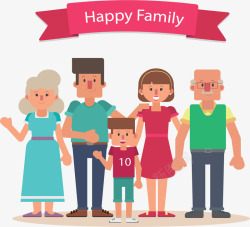 家庭幸福快乐家庭幸福全家福矢量图高清图片