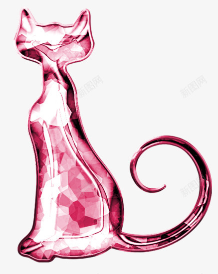 小猫艺术品png免抠素材_新图网 https://ixintu.com 可爱 小猫 粉色 装饰品