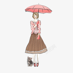 打伞的猫打伞的美女高清图片