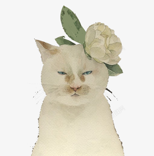 水彩手绘猫咪图案png免抠素材_新图网 https://ixintu.com 动物 小清新 手绘 水彩