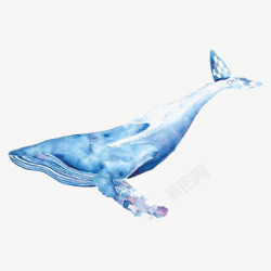 水墨鲸鱼水彩鲸鱼高清图片
