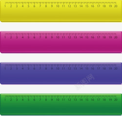 四种四种颜色的格尺矢量图高清图片