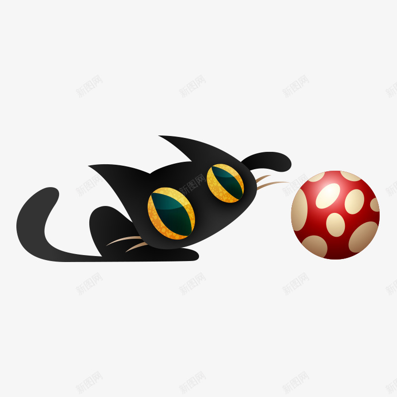 小猫动物卡通png免抠素材_新图网 https://ixintu.com 动物 卡通 卡通猫咪 可爱 宠物 小猫 猫咪 猫猫 球形 黑猫