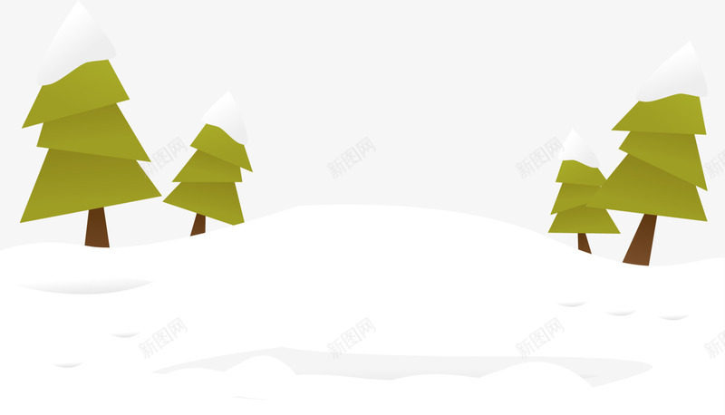 卡通冬日雪地圣诞树png免抠素材_新图网 https://ixintu.com 冬天 冬日 卡通树木 圣诞快乐 圣诞树 装饰图案 雪地