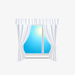 舒适的白色房间窗户窗帘矢量图高清图片