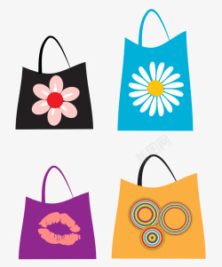 花朵装饰购物袋素材