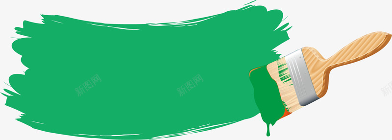 绿色油漆刷png免抠素材_新图网 https://ixintu.com 油漆 油漆刷 矢量素材 绿色