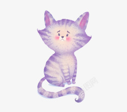 紫色猫咪手机壳淡紫色可爱的小猫咪高清图片