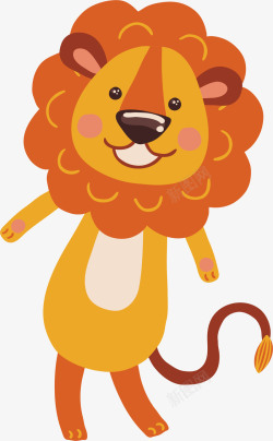 童趣动物手绘卡通可爱狮子矢量图高清图片