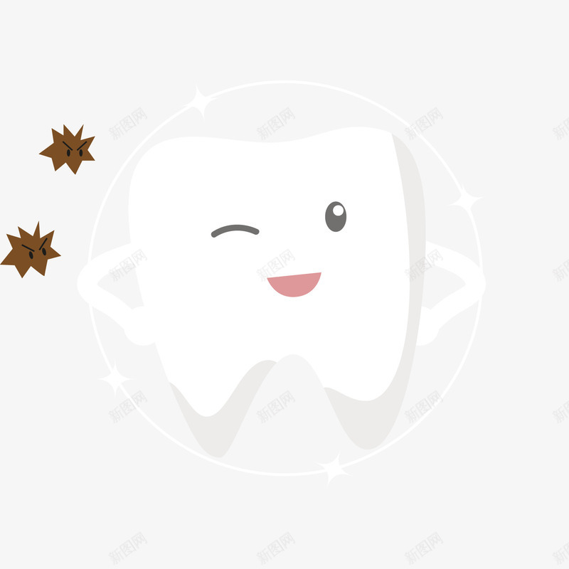 白色牙齿笑脸png免抠素材_新图网 https://ixintu.com 卡通笑脸 口腔健康 牙医 白色牙齿