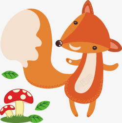 动物插画卡通动物小狐狸插画矢量图高清图片