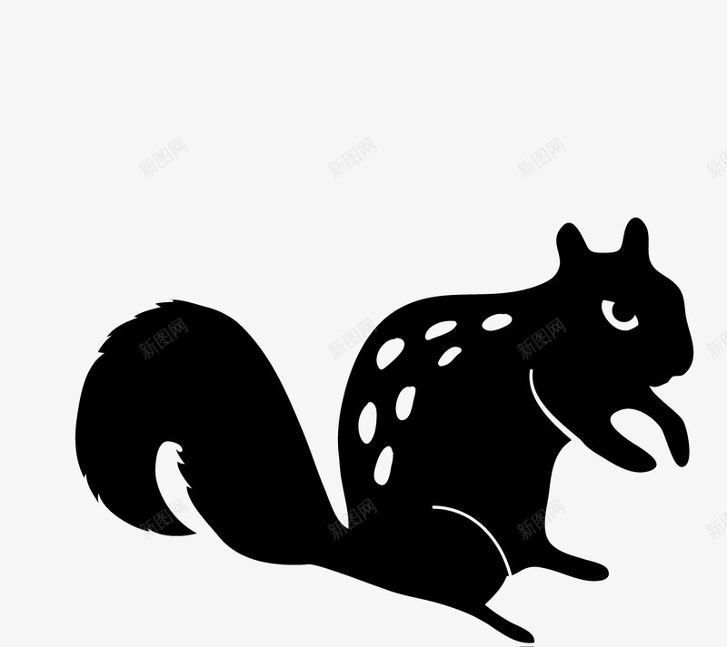 卡通手绘黑色的松鼠图标png_新图网 https://ixintu.com 创意 动漫动画 卡通动物 卡通手绘 森林动物图标 黑色的松鼠