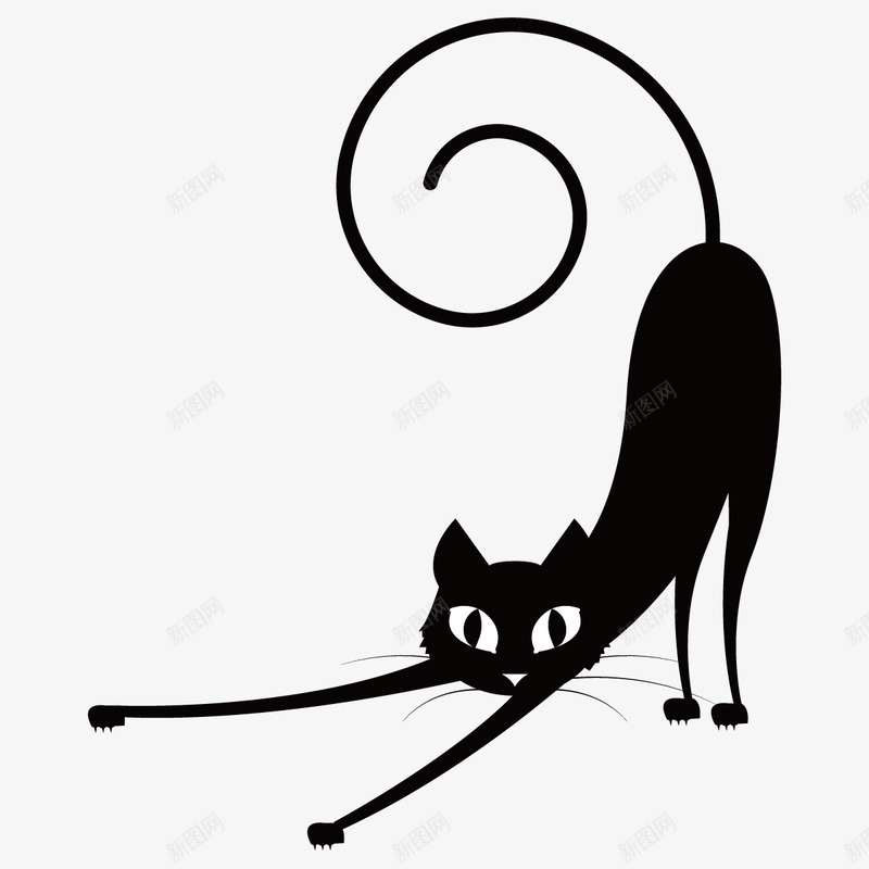 慵懒的小猫图标png_新图网 https://ixintu.com 可爱 小猫 慵懒 黑色