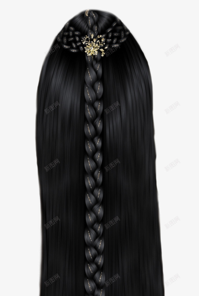 黑色女士发型png免抠素材_新图网 https://ixintu.com 头发 女士发型 女士头发