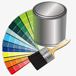 色板和油漆桶矢量图素材