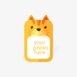 黄色小猫相片框素材