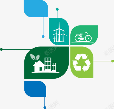 低碳节能环保绿色生态科技大自然图标图标