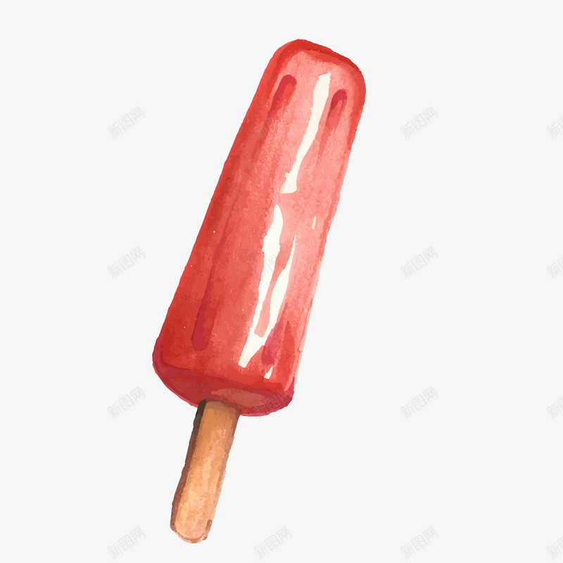 红色的雪糕冰淇淋矢量图ai免抠素材_新图网 https://ixintu.com 度假 旅游 沙滩 甜食 红色 雪糕 食物 矢量图