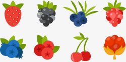 法国樱桃蔓越莓卡通各种水果图标高清图片