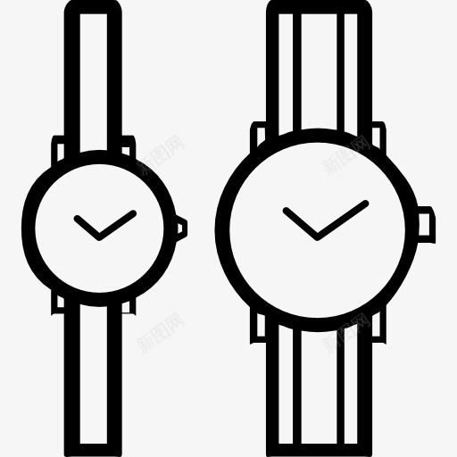 两只手表图标png_新图网 https://ixintu.com 小时 手表 时钟 时间