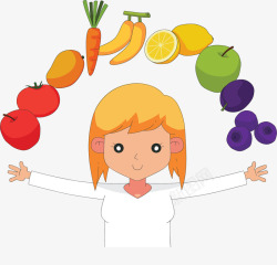 每日食物分享每日彩虹果蔬矢量图高清图片