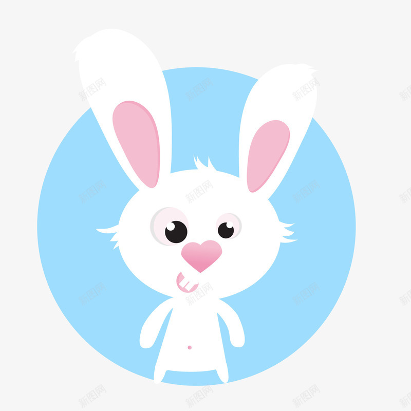 卡通小兔子标签矢量图ai免抠素材_新图网 https://ixintu.com 可爱 复活节 小兔子 标签设计 森林 蓝色 矢量图