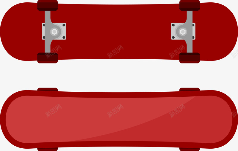 红色滑板矢量图ai免抠素材_新图网 https://ixintu.com 四轮 娱乐 游戏 滑板 玩滑板 矢量滑板 红色 矢量图