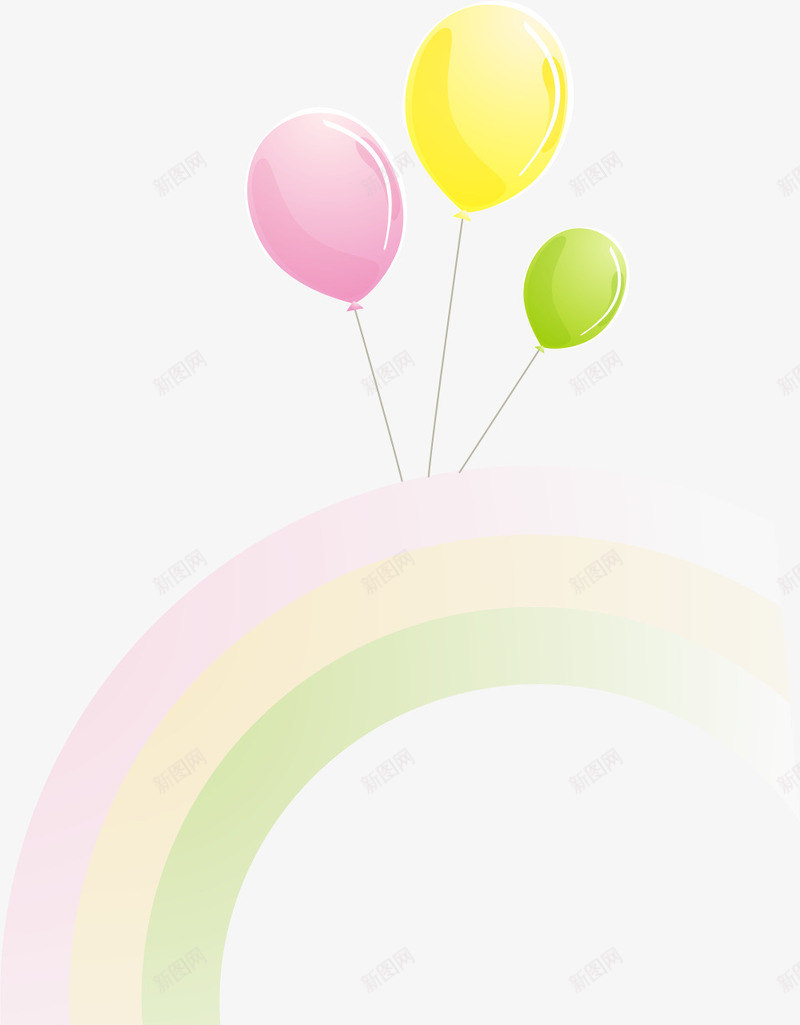 彩虹气球矢量图ai免抠素材_新图网 https://ixintu.com AI 可爱 彩虹 气球 清新 矢量图