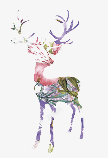 鹿的剪影png免抠素材_新图网 https://ixintu.com 剪影 动物 手绘 插画 鹿