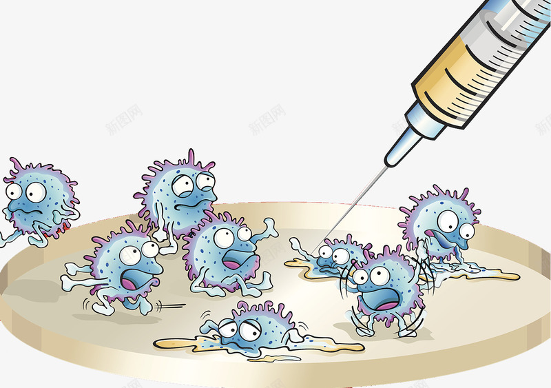 细菌病毒插画png免抠素材_新图网 https://ixintu.com 插画 病毒 细胞分裂 细菌