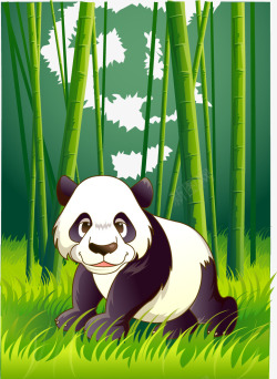 国宝熊猫矢量图素材