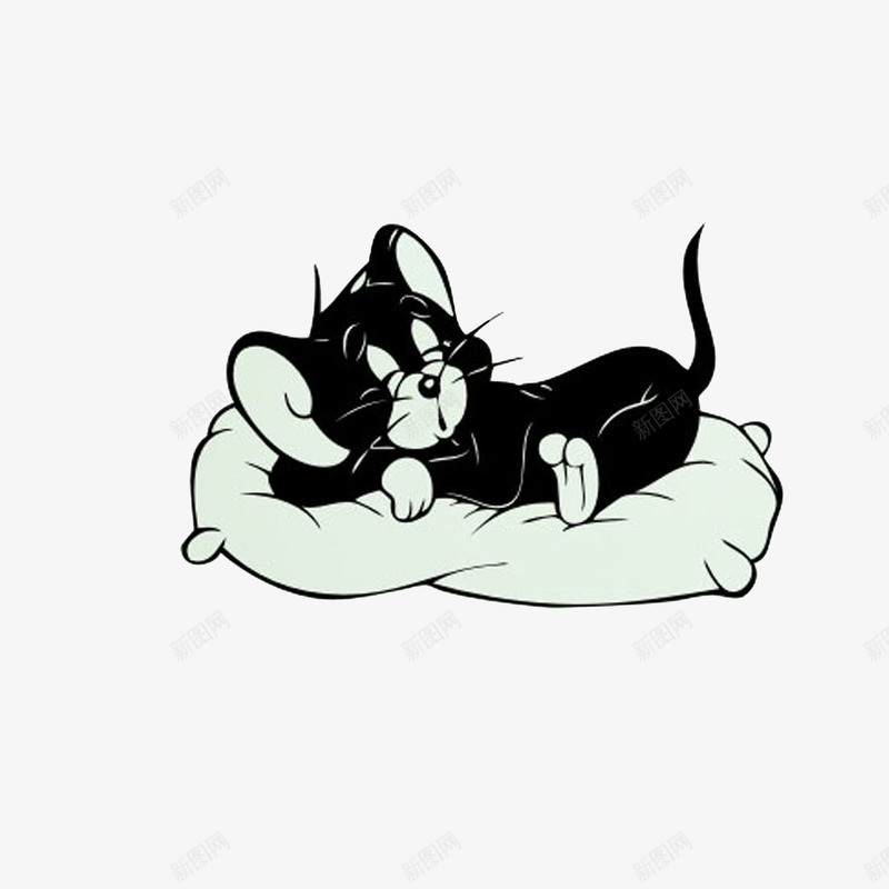 在睡觉的猫png免抠素材_新图网 https://ixintu.com 卡通手绘的猫 在睡觉 小懒猫 黑色浅灰色