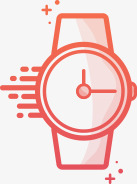 笔画手表png免抠素材_新图网 https://ixintu.com 卡通 手表 简笔 红色