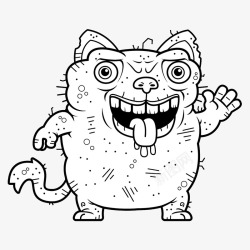 卡通怪兽猫流口水卡通怪兽猫流口水高清图片