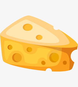 卡通奶酪免抠手绘黄色奶酪食物高清图片