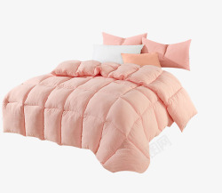 温馨床品被子橘粉色床品被子高清图片