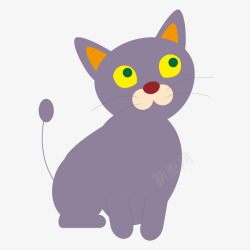 紫色小动物卡通紫色猫咪小动物矢量图高清图片