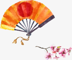 水彩景点日本风插画高清图片