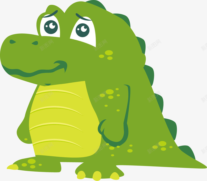 委屈的鳄鱼png免抠素材_新图网 https://ixintu.com 动物 动物插画 卡通动物 可爱动物 委屈 小动物 鳄鱼