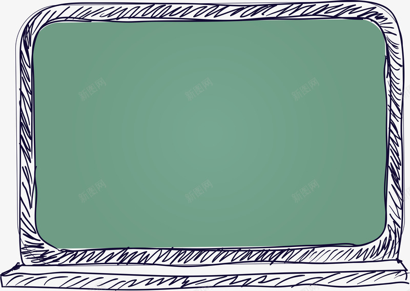 手绘黑板png免抠素材_新图网 https://ixintu.com AI 上学 卡通 学校 手绘 线条 绿色 黑板